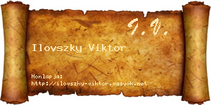 Ilovszky Viktor névjegykártya